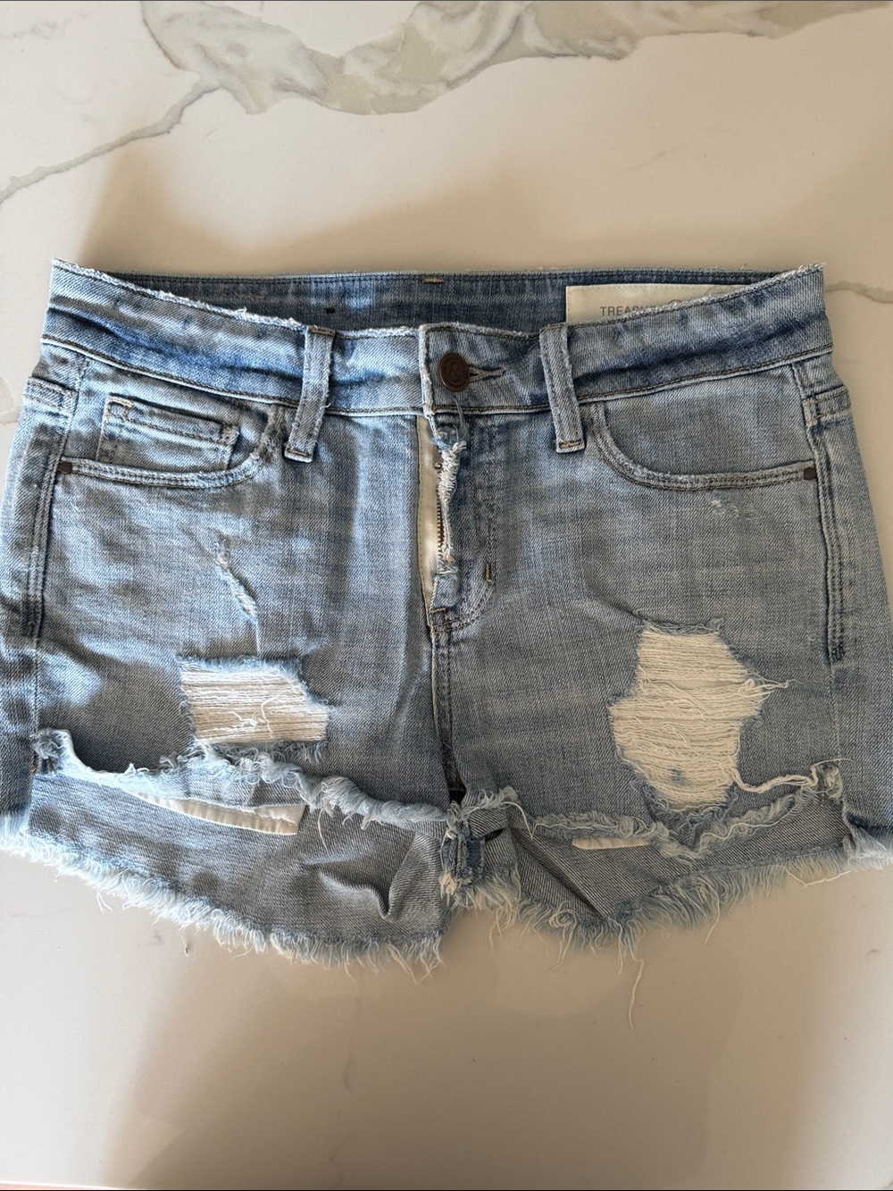Treasure & Bond Light Blue Distressed Denim Cutoff Shorts